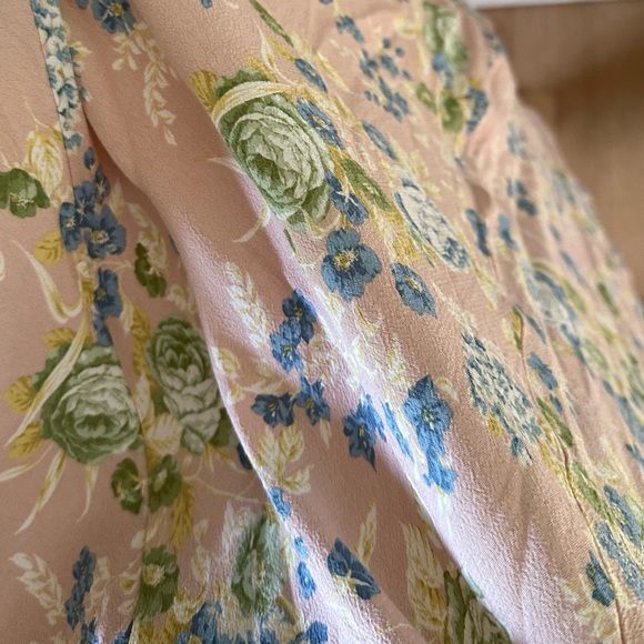 Zara Floral Maxi Dress with V Back, Rolled Shoulder detail - Picture 6 of 10